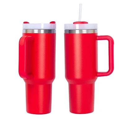 HydriEase 40oz Vacuum Insulated Tumbler Cup With Handle & Straw (1pc) Multiple Colors