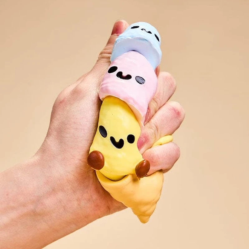 SqueezeSquad Taba Deluxe Premium Silicone Squishy Fidget Toy - Triple Ice Cream Cone