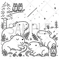 "Cuddly Capybaras" Cute Coloring Book for Adults and Teens By Kari Juna (44 Pages)