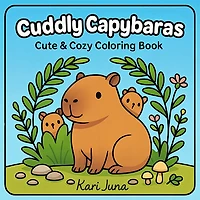 "Cuddly Capybaras" Cute Coloring Book for Adults and Teens By Kari Juna (44 Pages)