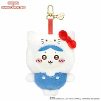 Chiikawa Kiramekko Hachiware × Hello Kitty Plush Keychain