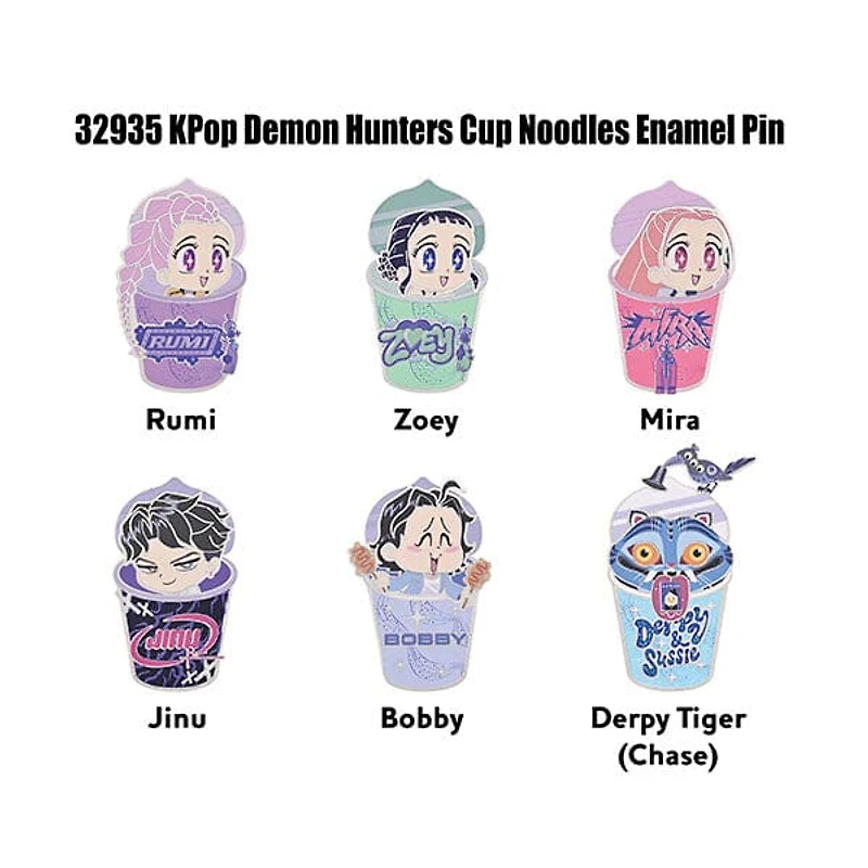 KPop Demon Hunters Ramen Cup Noodles Enamel Pin Blind Box (1pc)