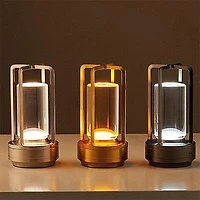 TruLumi Crystal Lantern Silver LED Table Lamp