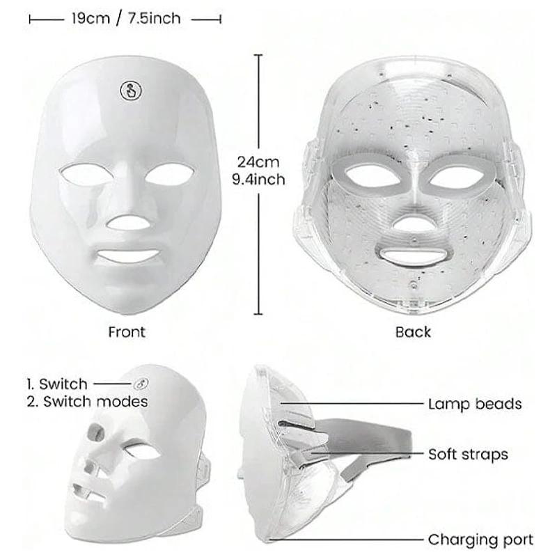 7-in-1 LED Light Therapy Wireless Face Mask
