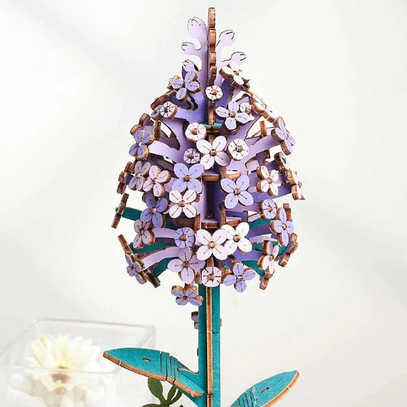 Rowood Lilac Flower Wooden Bloom Craft DIY Kit (154pc)