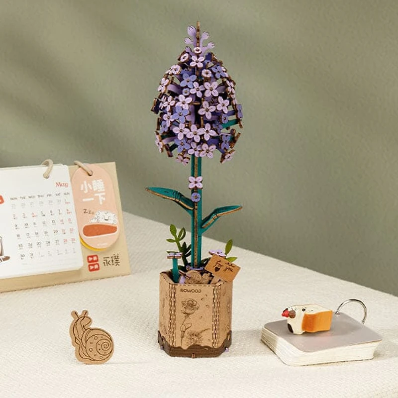 Rowood Lilac Flower Wooden Bloom Craft DIY Kit (154pc)