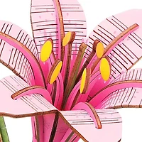 Rowood Pink Lily Flower Wooden Bloom Craft DIY Kit (73pc)