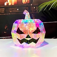 LitLuster LED Holographic Halloween Pumpkin Decor Lamp (1pc) Battery or USB