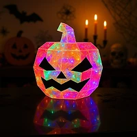 LitLuster LED Holographic Halloween Pumpkin Decor Lamp (1pc) Battery or USB