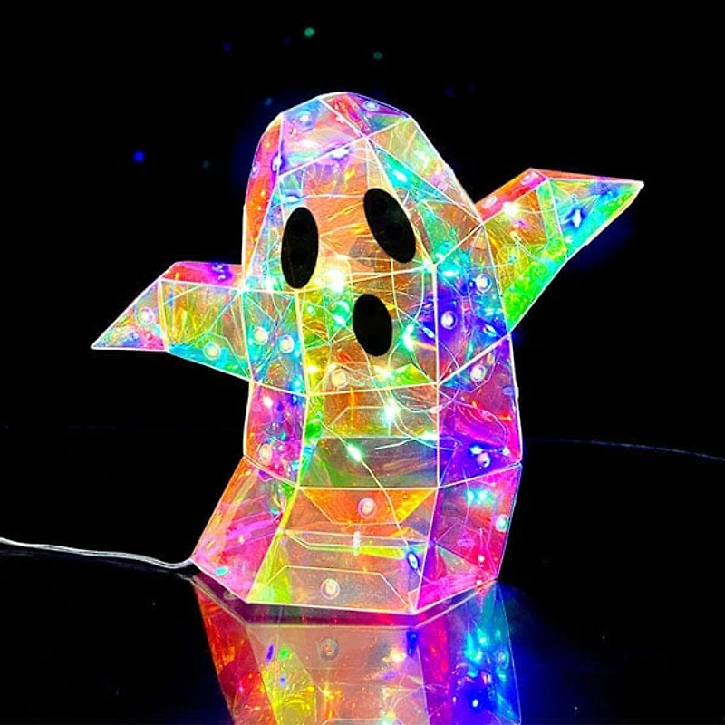 LitLuster LED Holographic Halloween Ghost Decor Lamp (1pc) Battery or USB