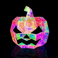 LitLuster LED Holographic Halloween Pumpkin Decor Lamp (1pc) Battery or USB