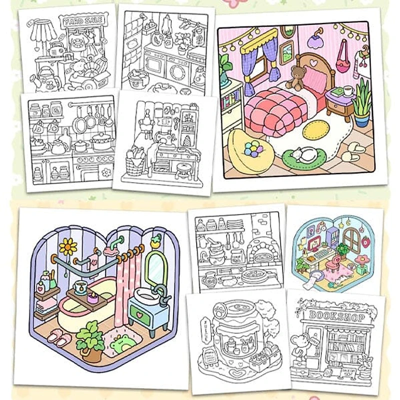 "Little Corner" Coloring Book: Cozy Space Coloring by Coco Wyo (40 Pages)