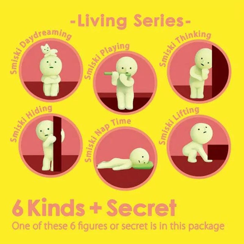 Smiski Living Series Collectible Glow in the Dark Figurine Blind Box (1pc)