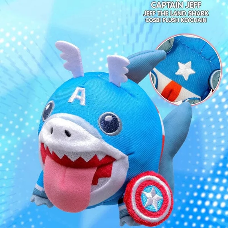 Marvel Jeff the Land Shark Cosbi Keychain Plush Toy Pendant Blind Box (1pc)