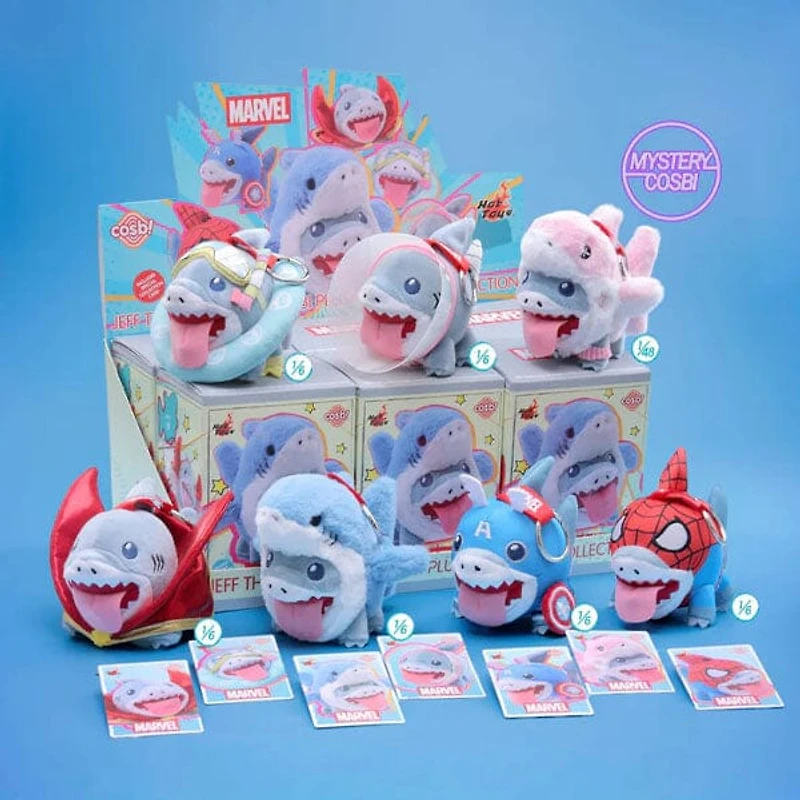Marvel Jeff the Land Shark Cosbi Keychain Plush Toy Pendant Blind Box (1pc)