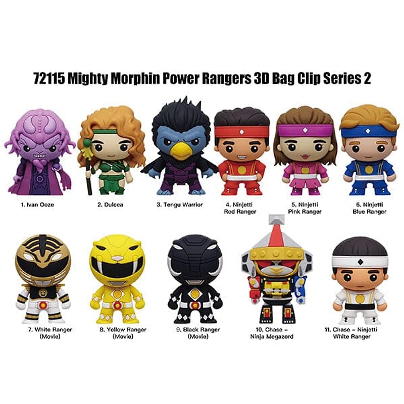 3D Anime: Mighty Morphin' Power Rangers Foam Bag Clip Series 2 (1pc)