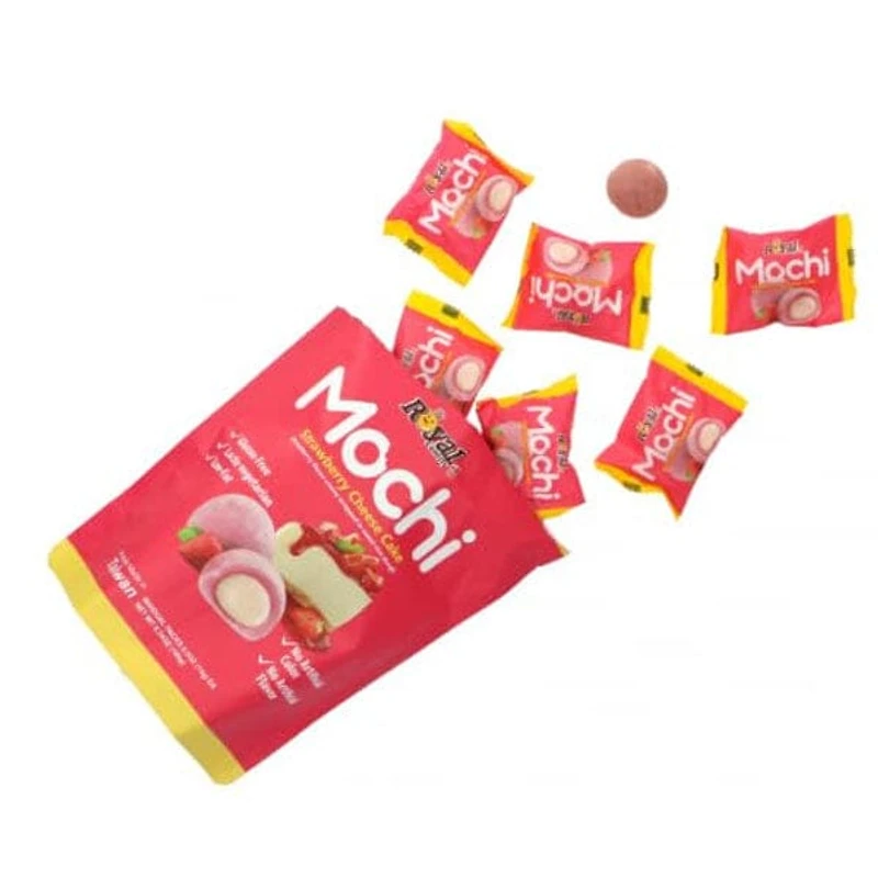 Royal Family Mochi Rice Treats (12pc) Strawberry Cheesecake