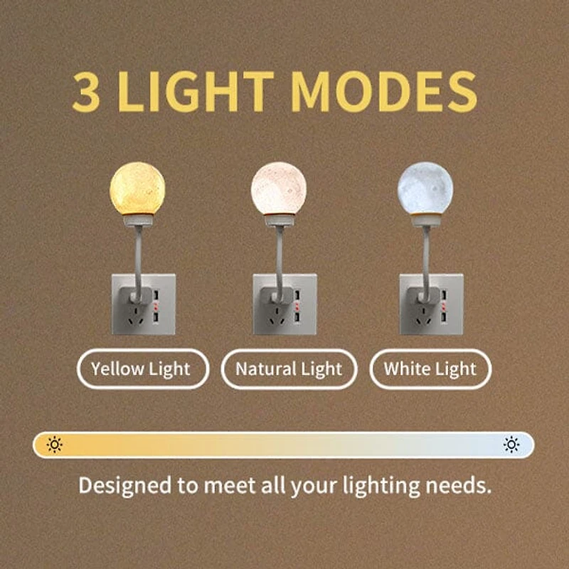 MoonUmi Voice Control 3D Moon Light Nightlight Lamp (1pc)