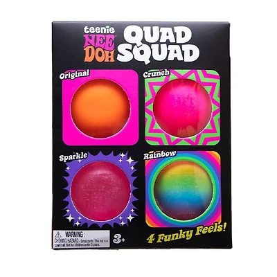 Nee Doh Teenie Quad Squad Mini Stress Balls Squishy Fidget Toys (4pc) Colors Ship Assorted