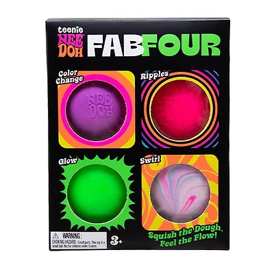 Nee Doh Teenie Fab Four Mini Stress Balls Squishy Fidget Toys (4pc) Colors Ship Assorted
