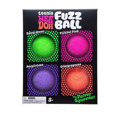 Nee Doh Teenie Fuzz Ball Squishy Fidget Toys (4pc)