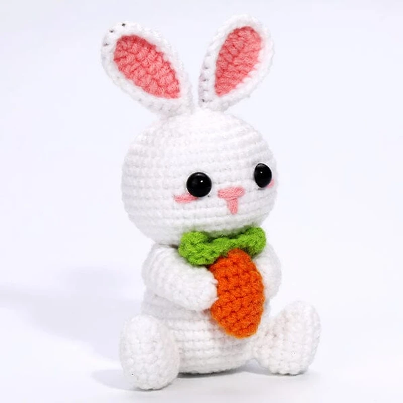 The LOOP Brigade: DIY Mini Crochet Plush Toy Complete Kit For Beginners - Nibbles the Bunny