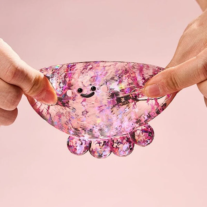SqueezeSquad Taba Deluxe Premium Silicone Squishy Fidget Toy - Fuchsia Octopus