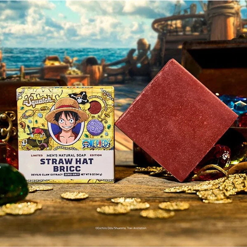Dr. Squatch® x One Piece Anime All-Natural Bar Soap For Men - Straw Hat Bricc