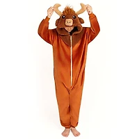 Cozy Cuddler Highland Cow Flannel Onesie For Adults & Kids (1pc) Multiple Sizes