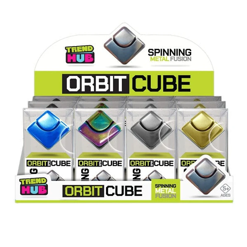 Trend Hub Orbit Cube Spinning Metal Fusion Fidget Toy (Color Ships Assorted)