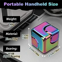 Trend Hub Orbit Cube Spinning Metal Fusion Fidget Toy (Color Ships Assorted)