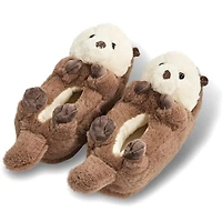 Plush Otter Slippers Unisex Rubber Sole Shoe (1 Pair) One-Size-Fits-Most