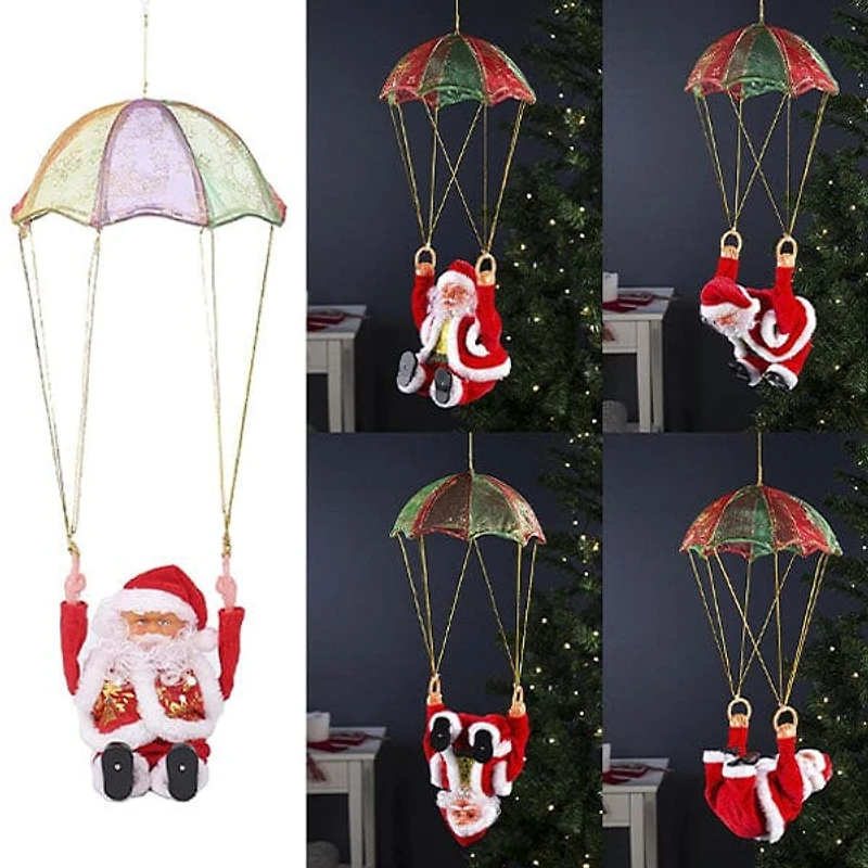 Jolly Moves: Tumbling Parachute Santa Claus Fun Christmas Decor