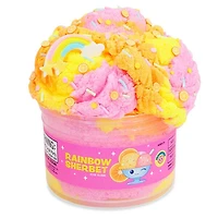 PeachyBbies Novelty Slime Fidget Putty (7oz Jar) "Rainbow Sherbet" Cloud Dough Slime