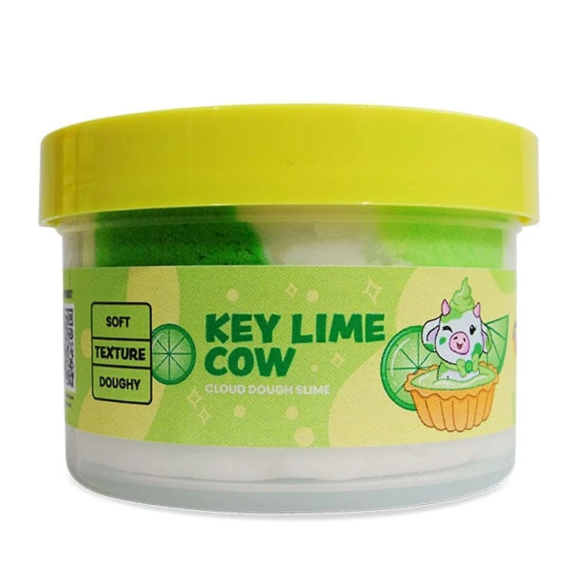 PeachyBbies Novelty Slime Fidget Putty (7oz Jar) "Key Lime Cow" Cloud Dough Slime