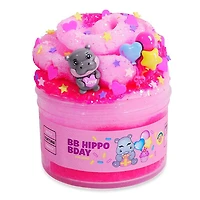 PeachyBbies Novelty Slime Fidget Putty (7oz Jar) "BB Hippo Bday" Icee Slime