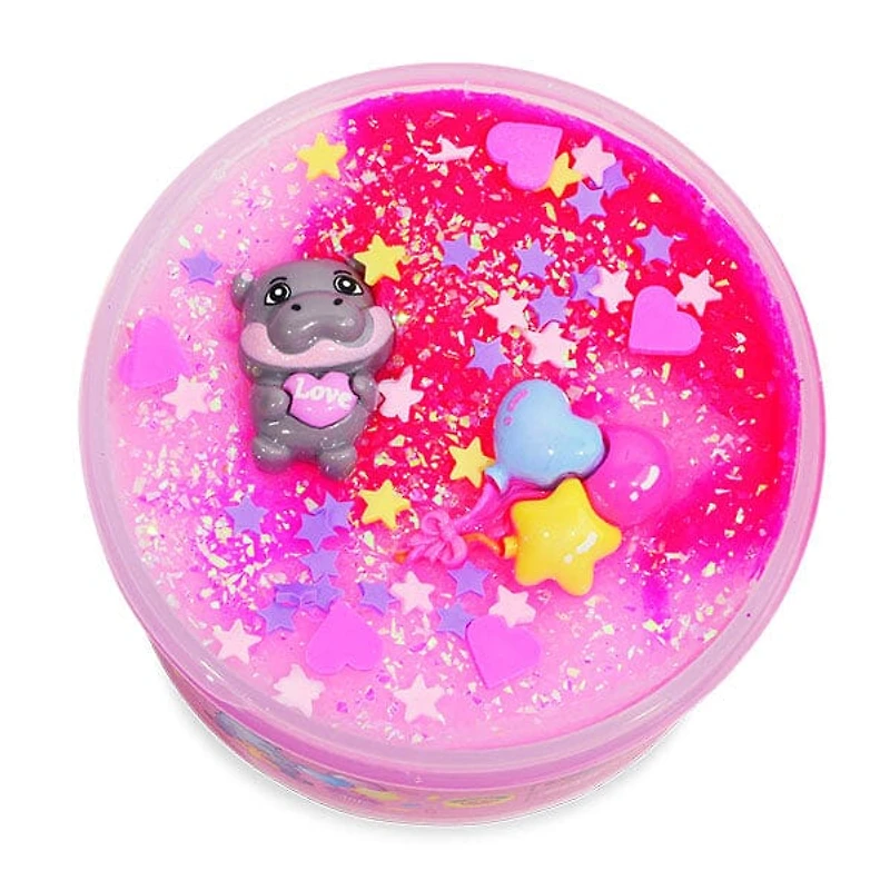 PeachyBbies Novelty Slime Fidget Putty (7oz Jar) "BB Hippo Bday" Icee Slime