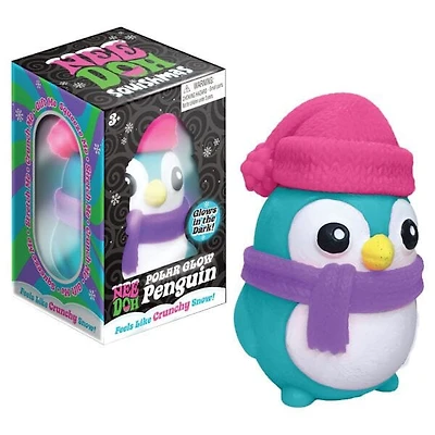 Nee Doh Polar Glow Penguin Crunchy Glow-In-The-Dark Fidget Toy (1pc) Color Ships Assorted