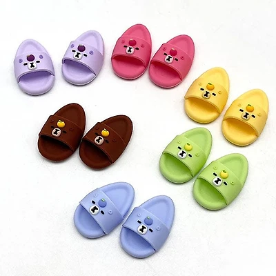 Mini Cartoon Slides Sandals For Plush Dolls (1pc) Multiple Styles - Petite Threads