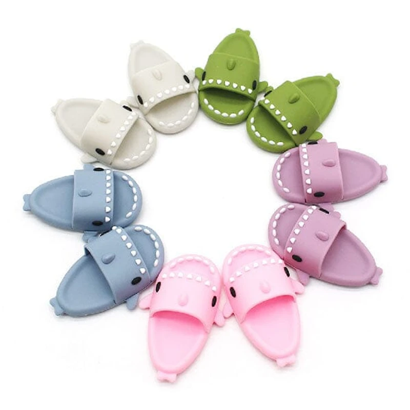 Mini Cartoon Slides Sandals For Plush Dolls (1pc) Multiple Styles - Petite Threads