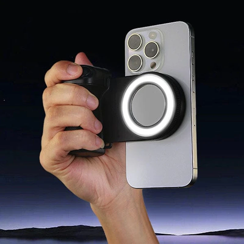 GearWaves 3-in-1 Magnetic Phone Grip & Mini Ring Light (Includes Remote)