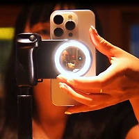 GearWaves 3-in-1 Magnetic Phone Grip & Mini Ring Light (Includes Remote)
