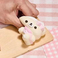 SqueezeSquad Taba Deluxe Premium Silicone Squishy Fidget Toy - Pink Hatted Bear