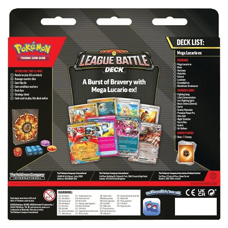 Pokémon TCG: Mega Lucario ex League Battle Deck (60 Cards + Dice)