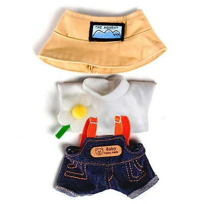 Outfit: “Daisy Day Out” Denim Overalls & Bucket Hat for Dolls - Petite Threads