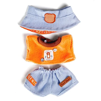 Outfit: Cozy Orange Top & Shorts for Dolls - Petite Threads