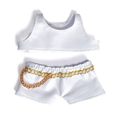 Outfit: White Cropped Top & Shorts Set for Dolls - Petite Threads