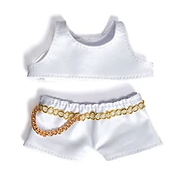 Outfit: White Cropped Top & Shorts Set for Dolls - Petite Threads