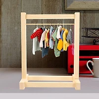 Wooden Clothing Rack For Dolls (Includes 5 Hangers) - Petite Threads