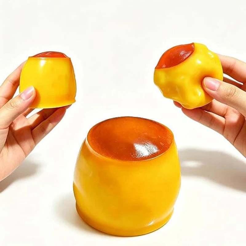 Crunch & Squish Caramel Pudding Crunchy Squishies® Stress Ball Fidget Toy (1pc)